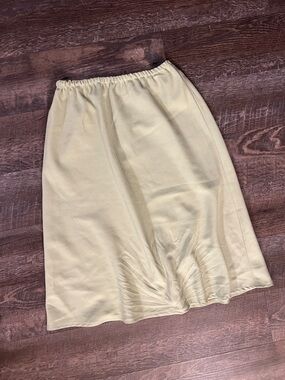 Midi Skirt in Pastel Green with Elastic Waistband